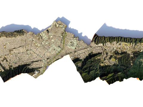 Monterrey Terrain city Mexico 3D Model
