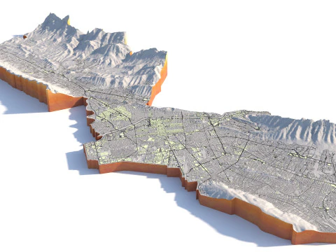 Monterrey Terrain city Mexico 3D Model