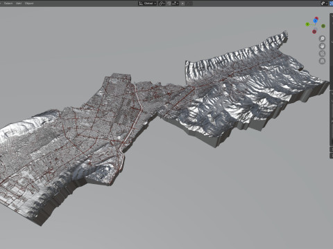 Monterrey Terrain city Mexico 3Dモデル