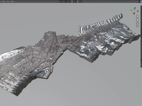 Monterrey Terrain city Mexico 3D Model