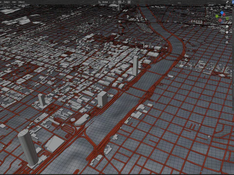 Monterrey Terrain city Mexico 3D Model