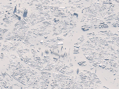 Moscow Terrain city Russia 3D Model