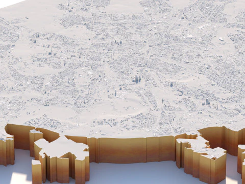 Moscow Terrain city Russia 3D Model