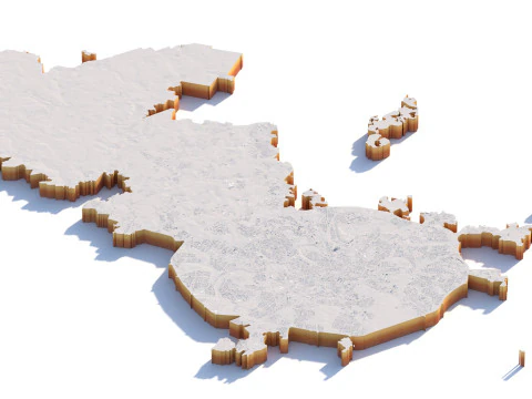 Moscow Terrain city Russia 3D Model
