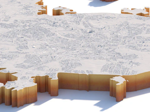 Moscow Terrain city Russia 3D Model