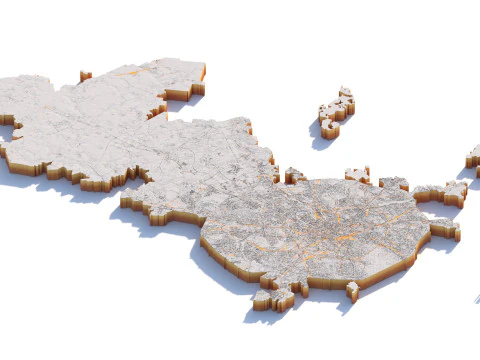 Moscow Terrain city Russia 3D Model