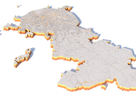 Moscow Terrain city Russia 3D 模型