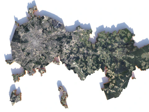 Moscow Terrain city Russia 3D Model