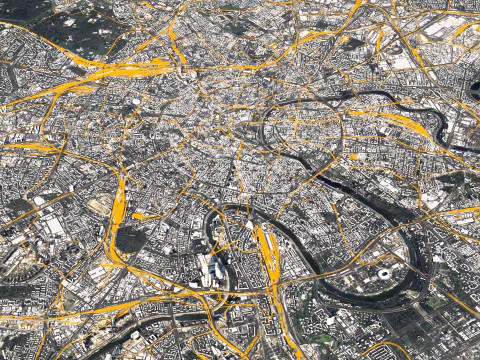 Moscow Terrain city Russia 3D Model