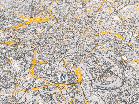 Moscow Terrain city Russia 3D Model