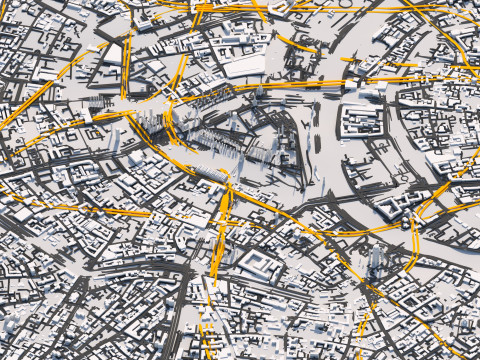 Moscow Terrain city Russia 3D 模型