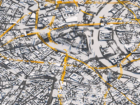 Moscow Terrain city Russia 3D Model