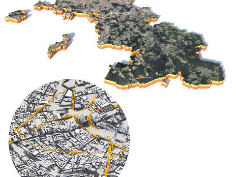 Moscow Terrain city Russia 3D Model