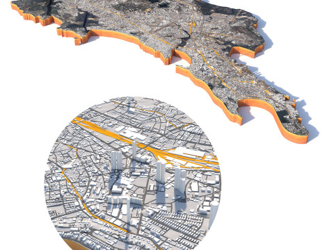 Mumbai Terrain city India Model 3D