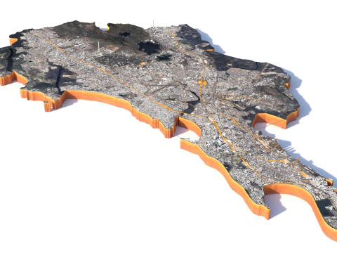 Mumbai Terrain city India 3D Model