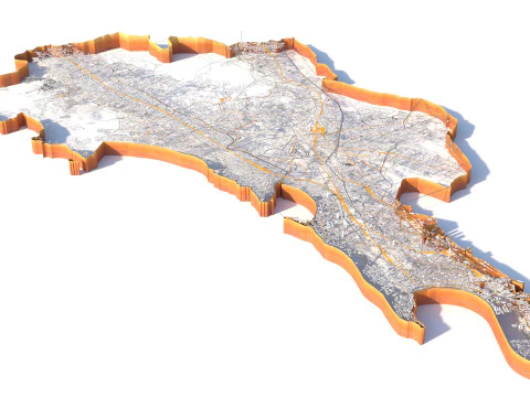 Mumbai Terrain city India 3D Model