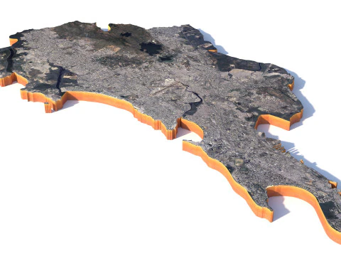 Mumbai Terrain city India 3D Model