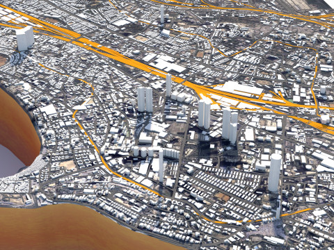 Mumbai Terrain city India 3D Модель