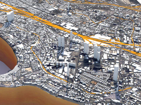 Mumbai Terrain city India 3D Model