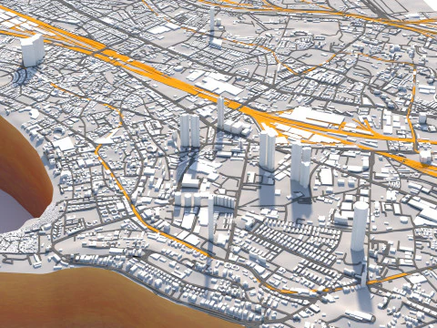 Mumbai Terrain city India 3D Model