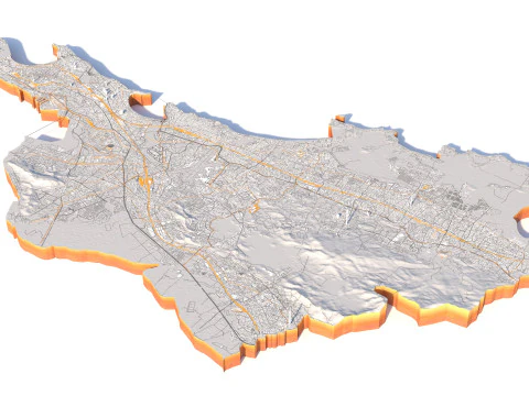 Mumbai Terrain city India 3D Model