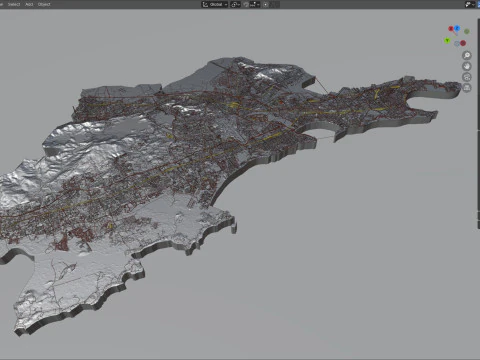Mumbai Terrain city India 3D Model