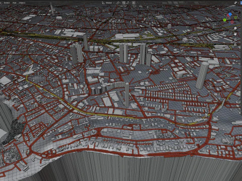 Mumbai Terrain city India 3D Model