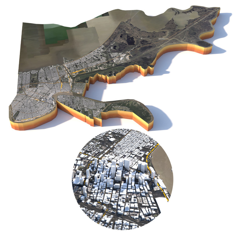 New Orleans Kenner Metairie Louisiana Terrain city USA 3D Model .c4d .max .obj .3ds .fbx .stl .blend 