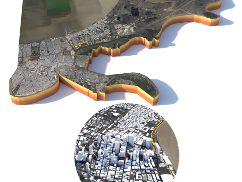 New Orleans Kenner Metairie Louisiana Terrain city USA 3D Model