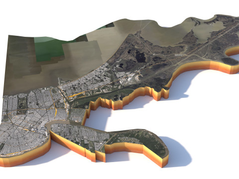 New Orleans Kenner Metairie Louisiana Terrain city USA 3D Model