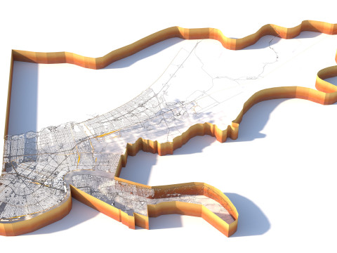 New Orleans Kenner Metairie Louisiana Terrain city USA 3D Model