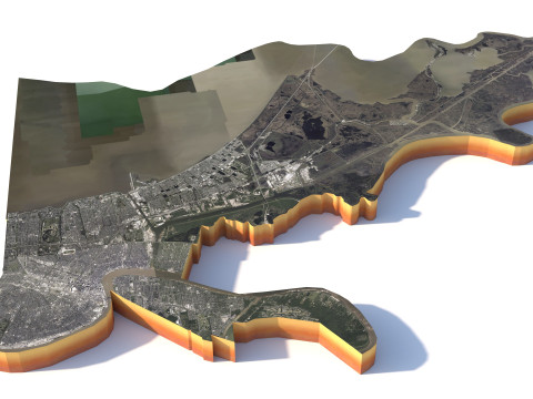 New Orleans Kenner Metairie Louisiana Terrain city USA 3D Model