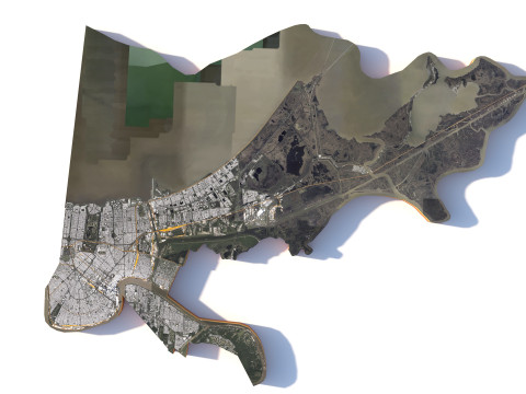 New Orleans Kenner Metairie Louisiana Terrain city USA 3D Model