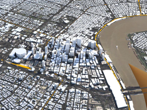 La Nouvelle Orl&eacute;ans Kenner Metairie Louisiane Terrain ville USA Modèle 3D