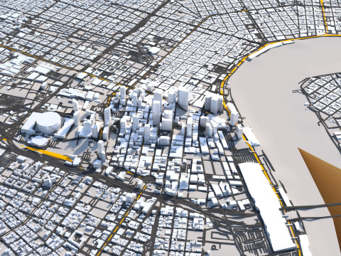 New Orleans Kenner Metairie Louisiana Terrain city USA 3D Model