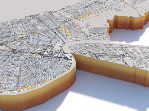 New Orleans Kenner Metairie Louisiana Terrain city USA 3D Model