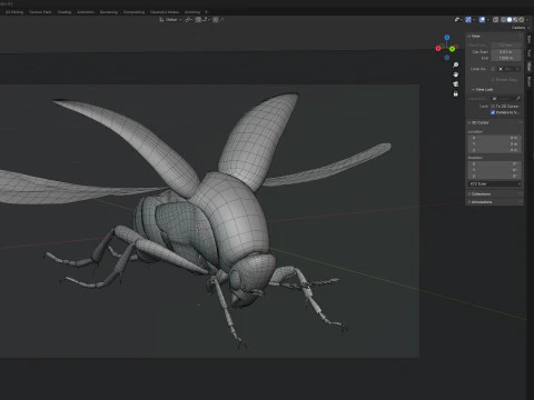 Mordellidae escarabajos de las flores que caen Modelo 3D
