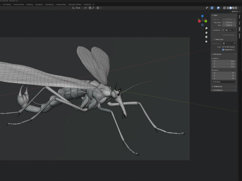 Scorpion fly bug Model 3D