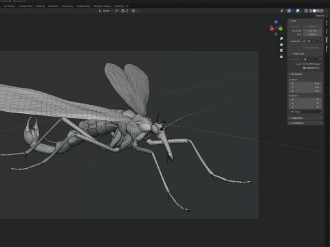 Scorpion fly bug 3D Model