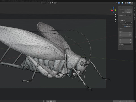Tettigonia viridissima green bush 3D Модель