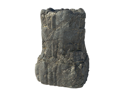 Black rock pillar Modello 3D