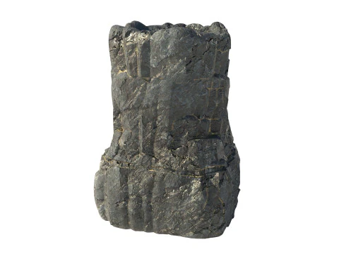 Pilastro di roccia nera Modello 3D
