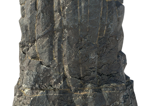 Black rock pillar Modello 3D
