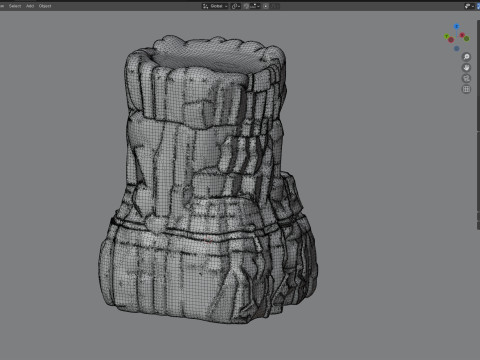 Black rock pillar Modello 3D