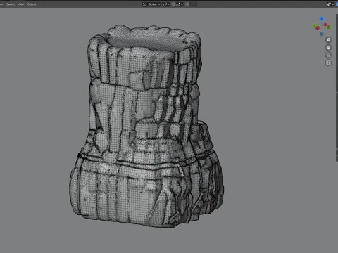 Pilastro di roccia nera Modello 3D