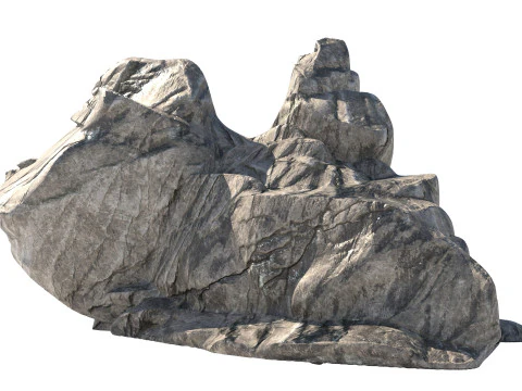 Cliff rock grey 3D Model