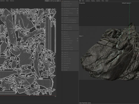 Cliff rock grey 3D Model