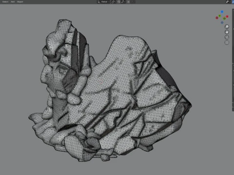 Cliff rock grey 3D Model
