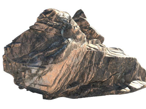 Cliff rock sandy grey 3D Model