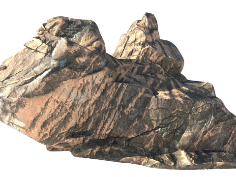 Cliff rock sandy grey 3D Model